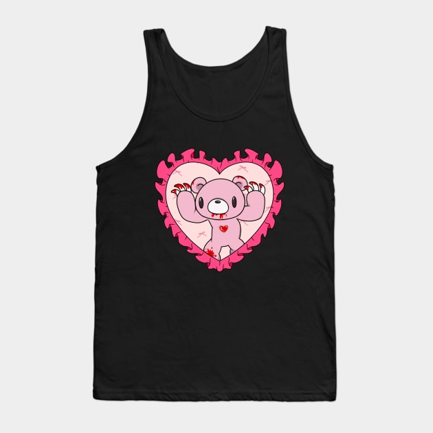 Gloomy Bloody Bear Cute Heart Tank Top by CandyCornSketches